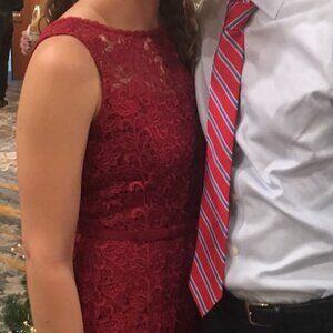 Lace cocktail dress (red)